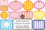 Hand-Drawn Coquette Frame Clipart, an Illustration by Libby Wishes (Thumbnail 1 of 7)