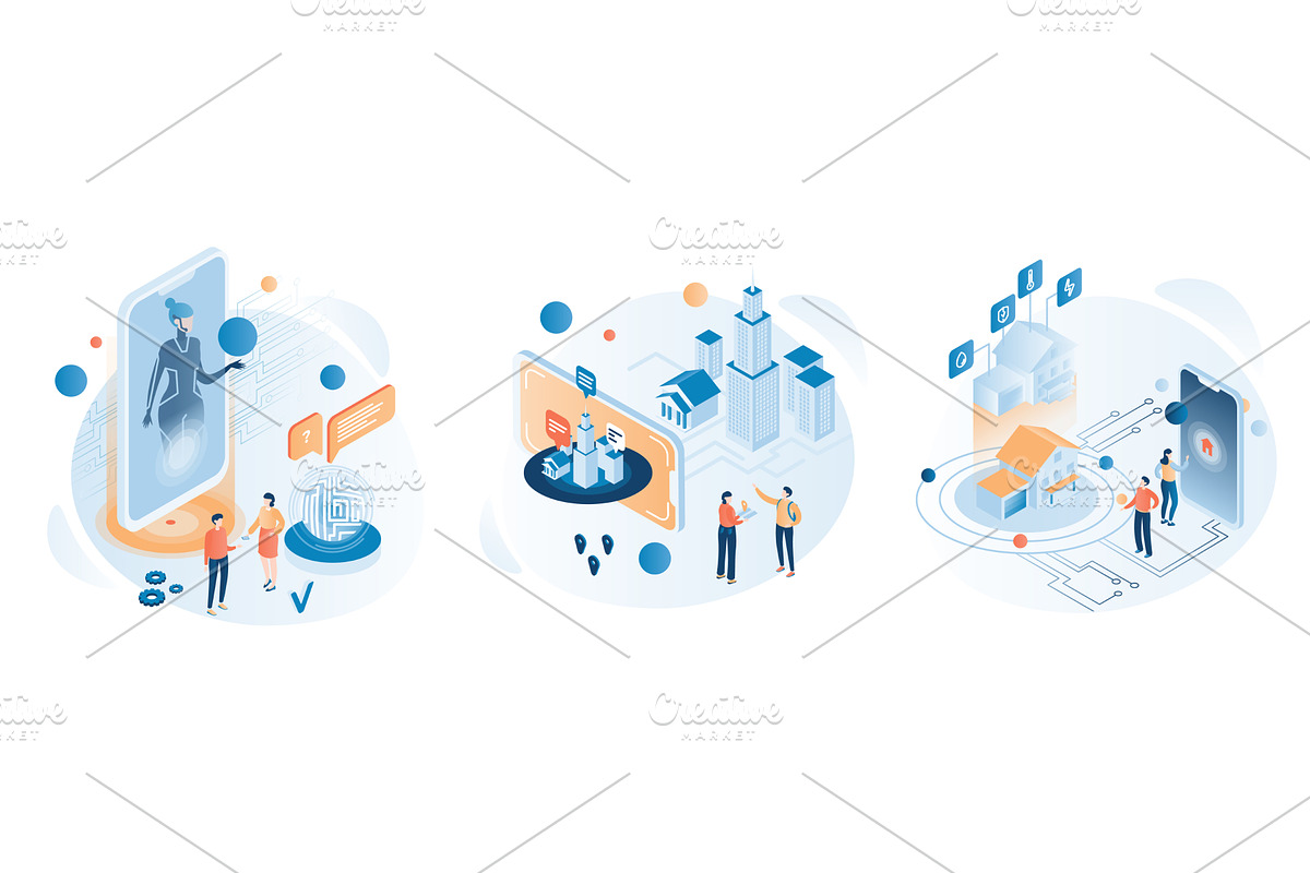 Virtual technologies, vector, a Person Illustration by Siberian Art ...