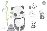 PANDA watercolor clipart, an Animal Illustration by OlliArtDesign (Thumbnail 5 of 6)