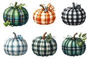 Plaid Pumpkin Clipart Set, an Illustration by SinaCreation (Thumbnail 3 of 4)
