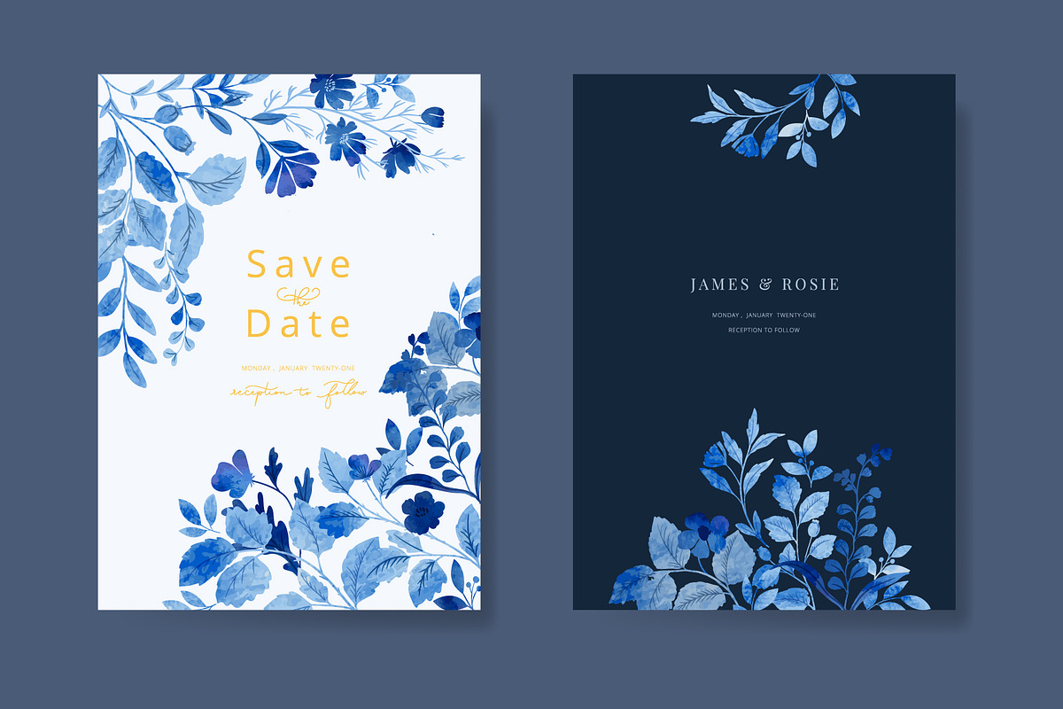 INDIGO Floral watercolor, a Decorative Illustration by MooBeer (Photo 3 of 6)