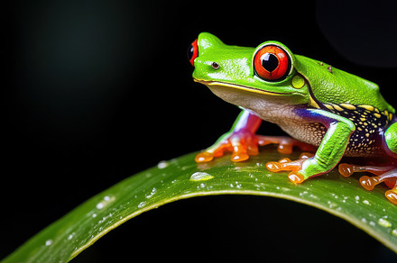 A Vibrant Red-Eyed Tree Frog, an Animal Photo by Virgo Studio