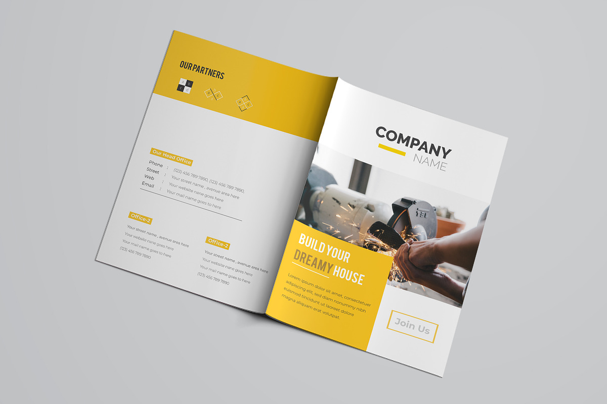 Creative Yellow Bifold Brochure, a Brochure Template by ZAAS (Photo 6 of 8)