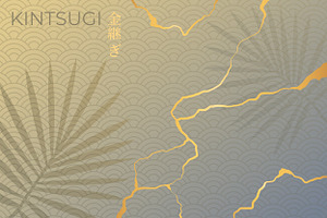 Kintsugi Cracks Background, a Decorative Illustration by PsychocheArt