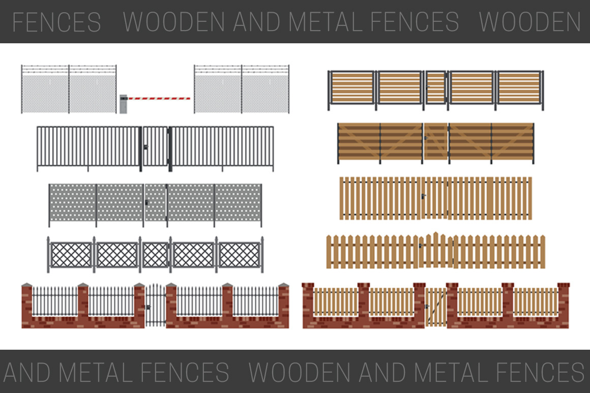 Fences With Gates by Bolotoff  Creative Market