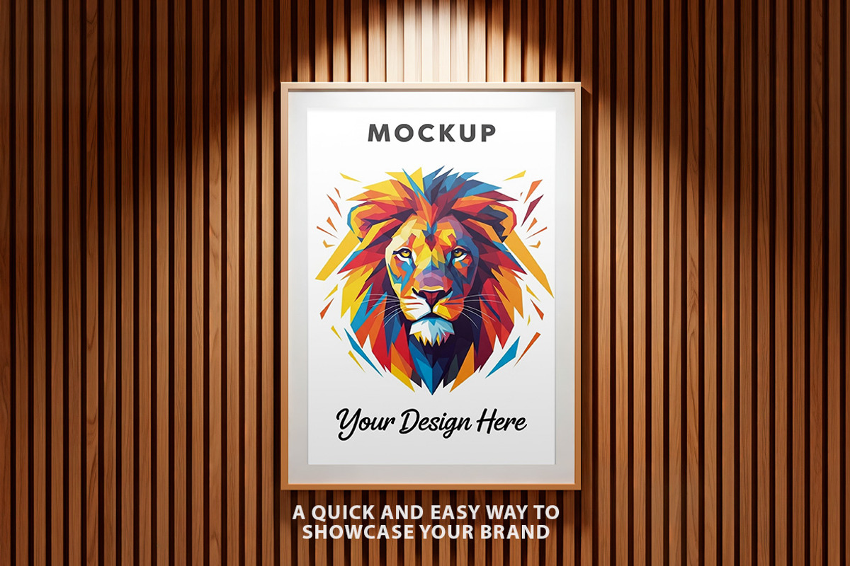 Framed Poster Mockup PSD, an Advertising Mockup by Bruno's Shop (Photo 2 of 4)