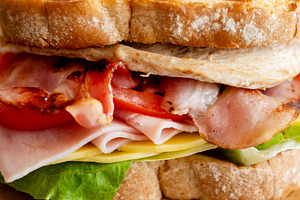 Grilled club sandwich with bacon and ham, a Food & Drink Photo by etorres69