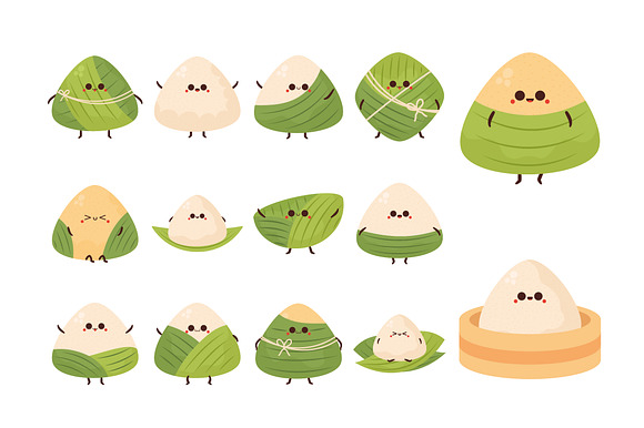Zongzi Characters Illustration Set preview 2