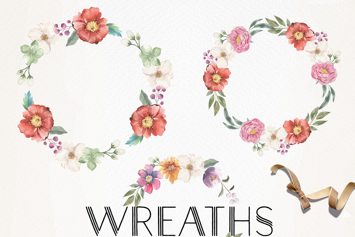 Vivid Watercolor Floral Clipart, an Illustration by Bloomella (Photo 2 of 5)