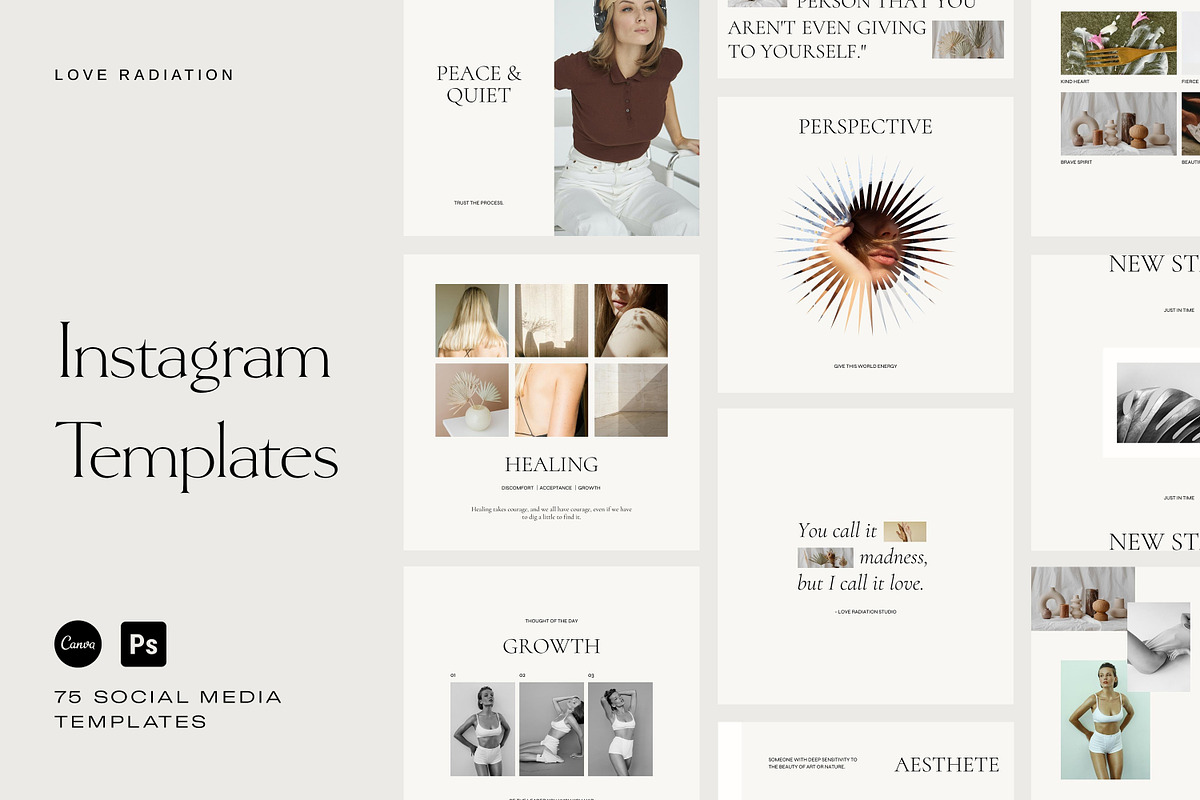 BUNDLE Instagram Templates Canva PS, a Social Media Template by Love Radiation Studio (Photo 10 of 13)