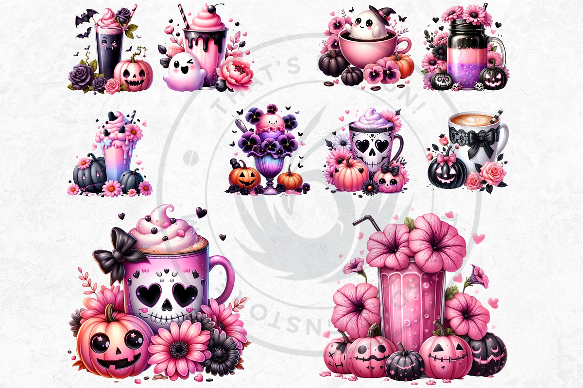 Pastel Goth Halloween Drinks PNG, a Seasonal Illustration by ThatsDesignArt (Photo 8 of 10)