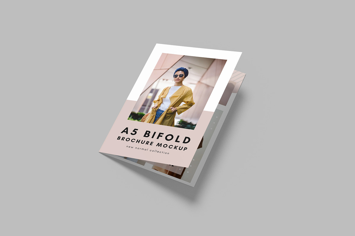 A5 Bifold Brochure Mockup, a Print Template by mahremdesign