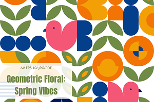 Spring Geometric Floral Pattern