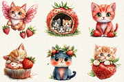 Strawberry Cat Sublimation Clipart, an Illustration by OK Design (Thumbnail 5 of 5)