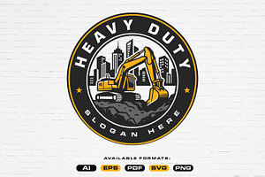 Premade Excavator Logo Template, a Transportation Illustration by Guavanaboy