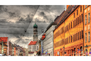 Buildings on Maximilianstrasse in Augsburg - Germany, an Architecture Photo by Leonid Andronov