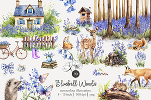 100 bluebell woods clip art
