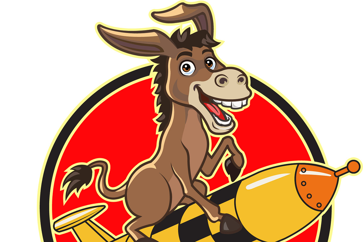 Rocket Donkey Cartoon Logo, a Branding & Logo Template by Silpin (Photo 2 of 2)
