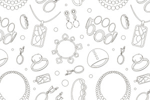 Jewelry set pattern, a Pattern Graphic by Netkoff