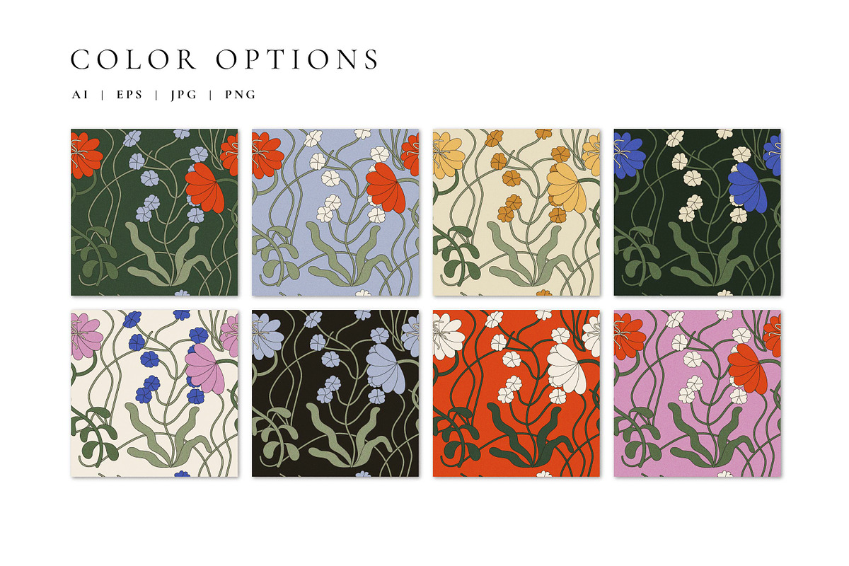 Floral patterns. Vibrant colors, a Pattern Graphic by oxygen_8 (Photo 4 of 8)