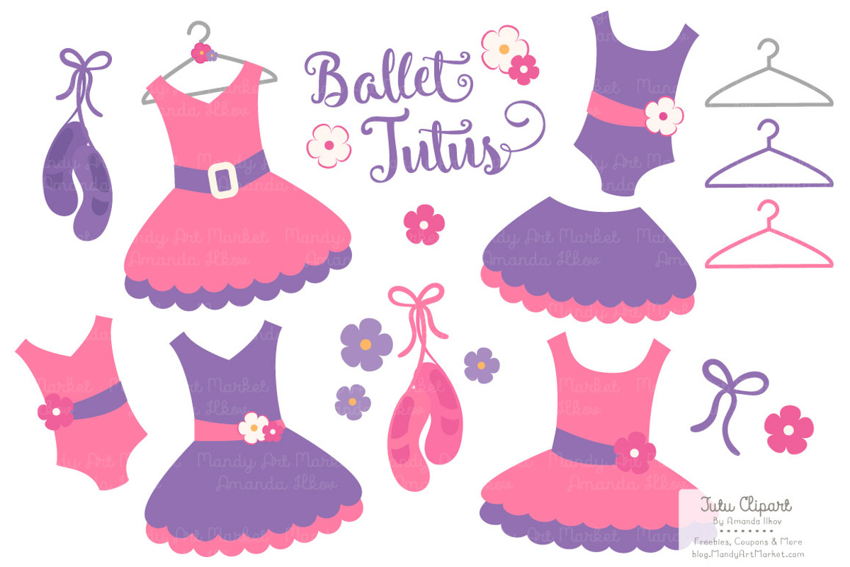 Crayon Box Girl Ballet Tutus Clipart, an Illustration by Amanda Ilkov (Photo 1 of 2)
