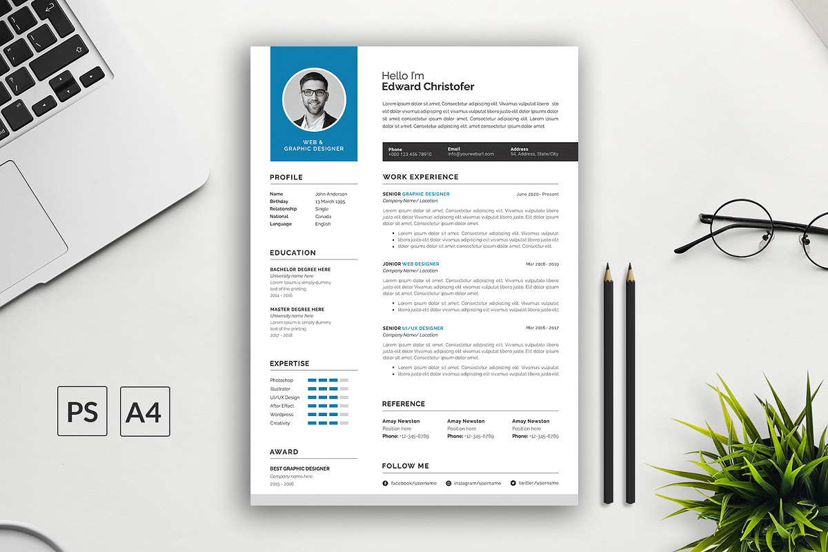 Resume / CV Template, a Resume Template by Abdul Studio (Photo 1 of 4)