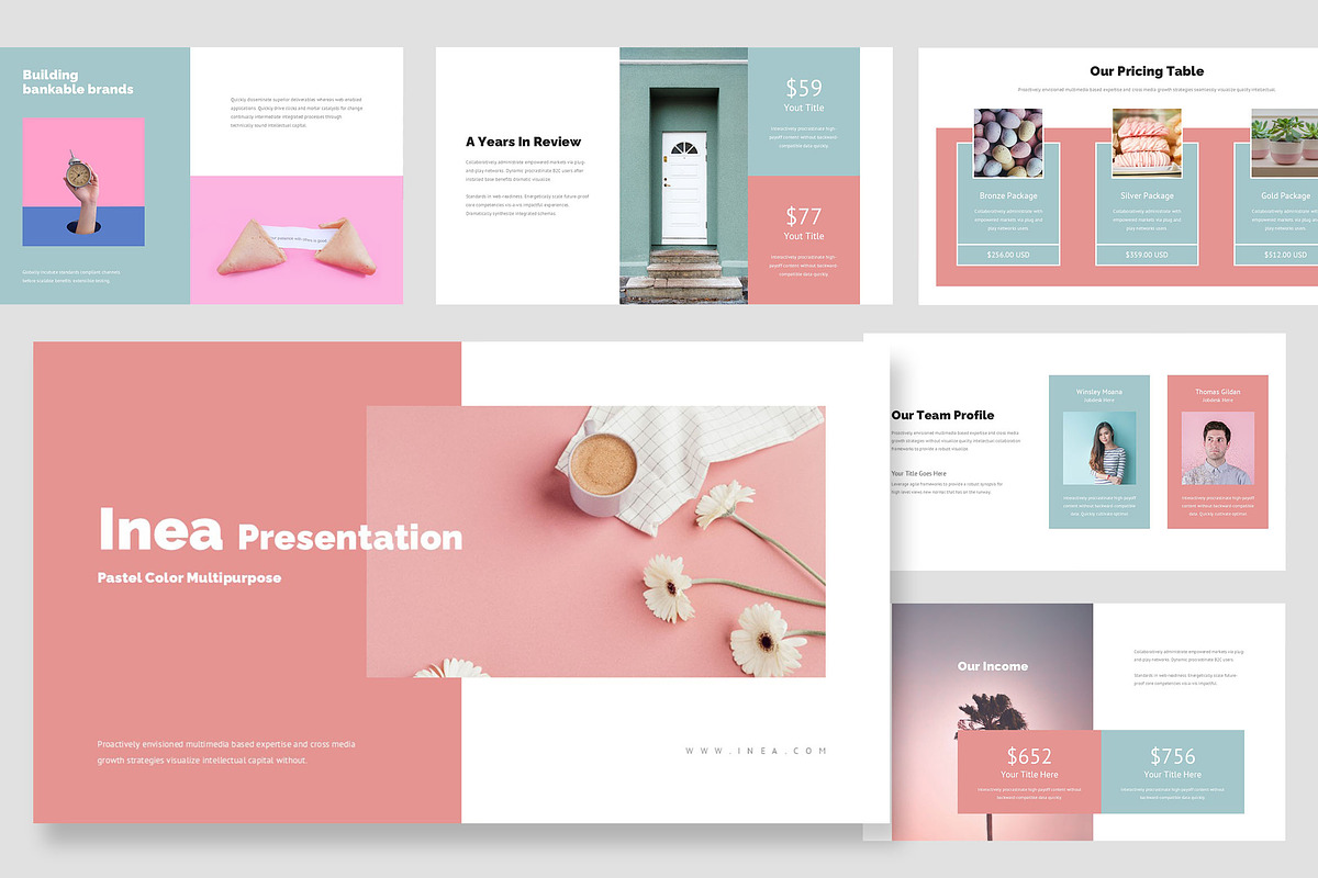 Inea : Soft Tone Uses Google Slides, a Presentation Template by Punkl Camp (Photo 1 of 9)