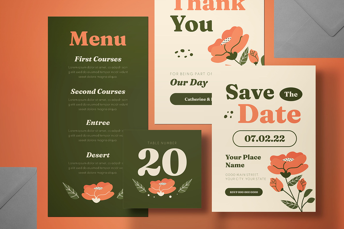 Wedding Invitation Set, an Invitation Template by graphicook (Photo 2 of 3)