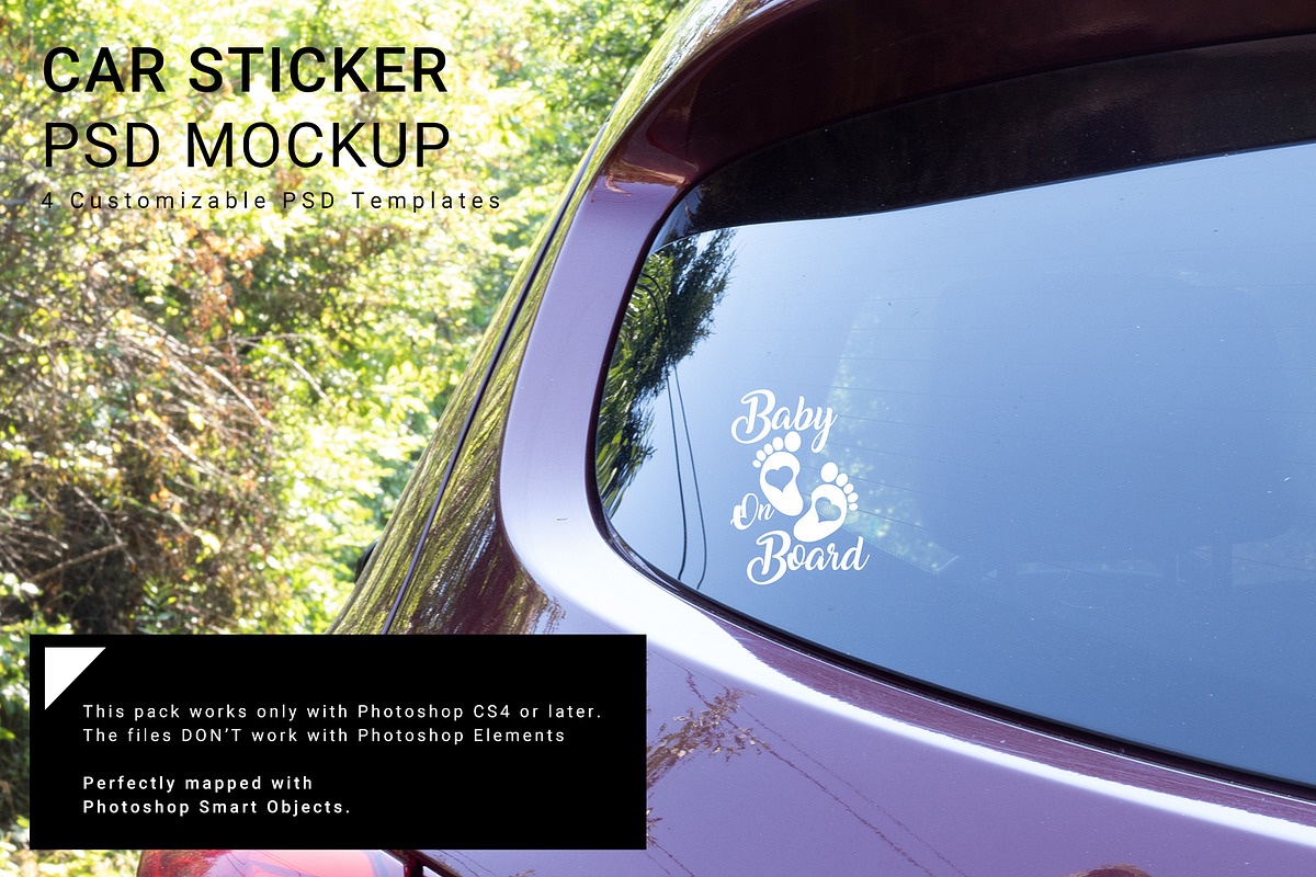 Car Sticker Mockup Set, a Product Mockup by mock-ups (Photo 1 of 10)