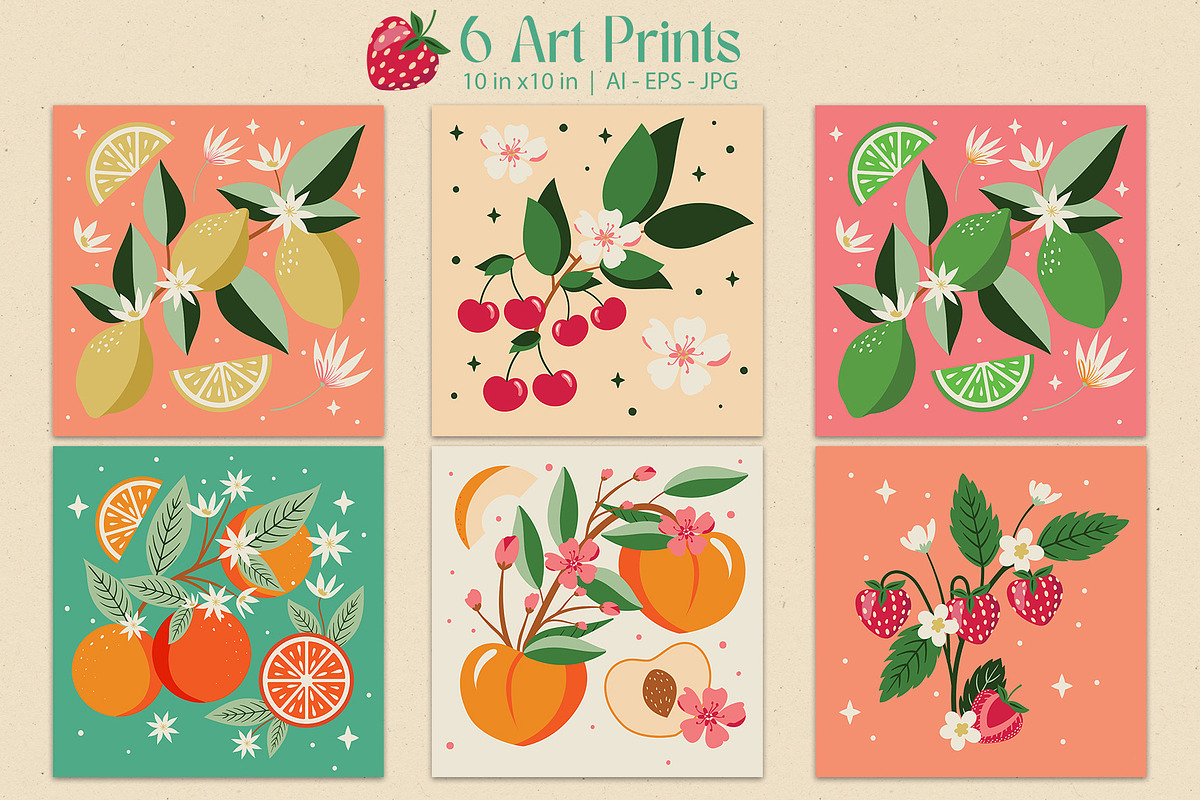 Fresh Fruit Market Clipart & Pattern, an Illustration by The Audacious Brush (Photo 11 of 13)