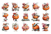 Quirky Coquette Pumpkins PNG Clipart, a Seasonal Illustration by Nicolle's Colorful Art (Thumbnail 5 of 6)