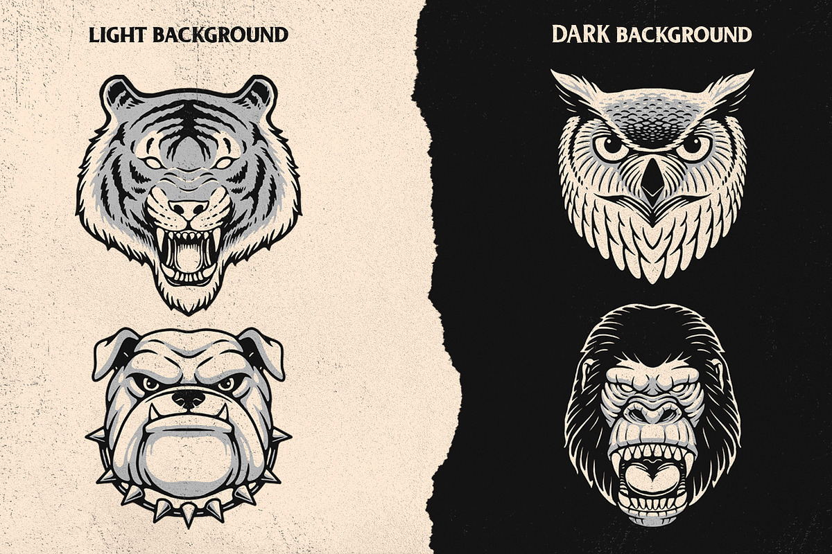 Animals head illustration collection, an Animal Illustration by Trape Graphic Studio (Photo 4 of 6)