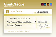 Giant Cheque Template, a Stationery Template by BrandPacks (Thumbnail 1 of 6)