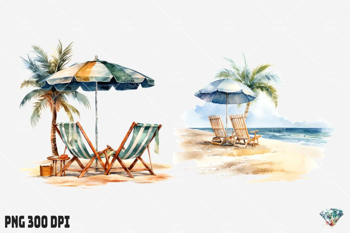 Summer Beach Watercolor, an Illustration by Gemstone (Photo 12 of 12)