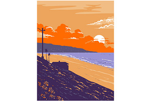 Redondo Beach in Santa Monica WPA, an Illustration by patrimonio