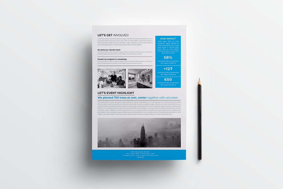 Nonprofit Organization Fact Sheet, a Flyer Template by obayes