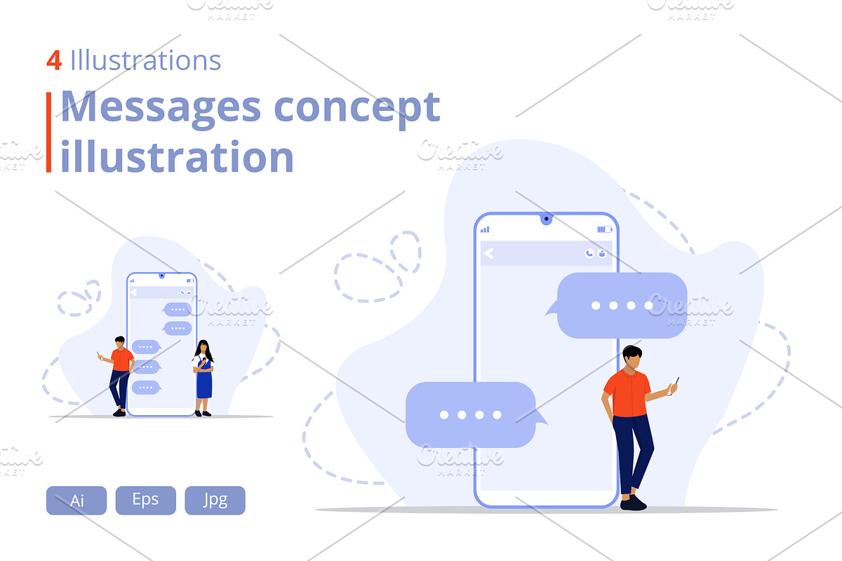 Messages concept illustration, a Technology Illustration by nivector (Photo 1 of 5)