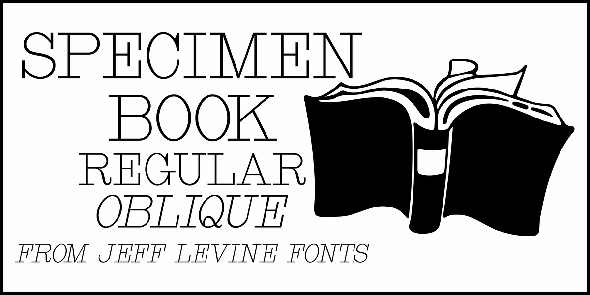 Specimen Book JNL, a Slab Serif Font by Jeff Levine Fonts (Photo 1 of 5)