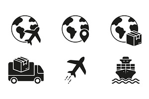 International Shipping Icons, a Transportation Illustration by Gentle Studio