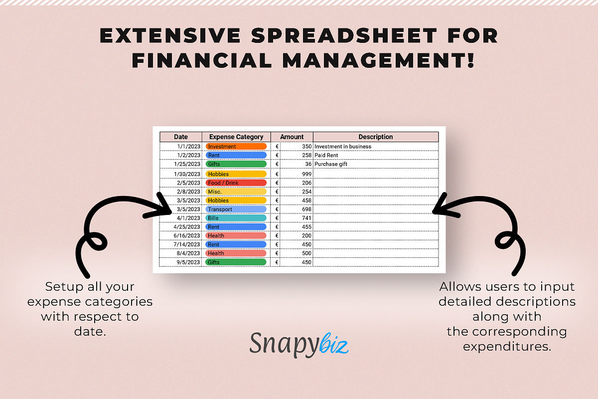 Income - Expense Tracker Spreadsheet, a Templates & Theme by Snapybiz (Photo 7 of 10)