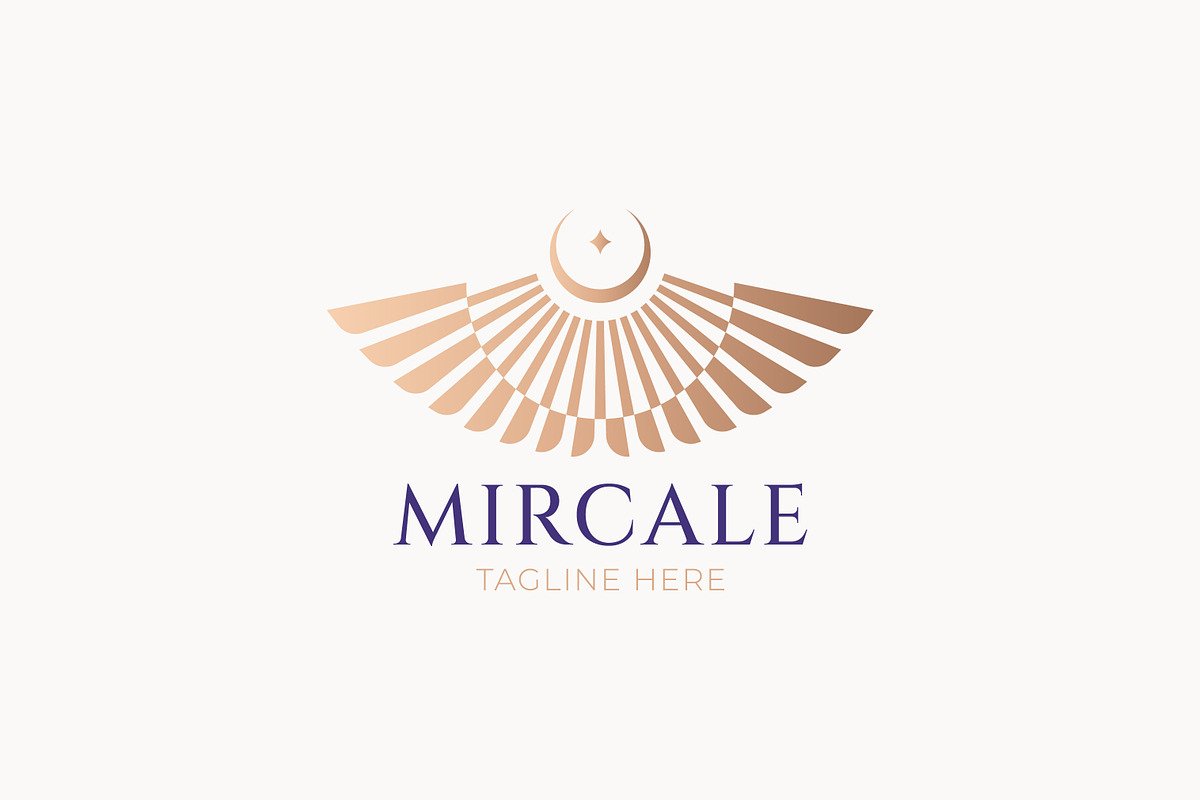 Crescent Moon Light Wings Logo, a Branding & Logo Template by Signatoro (Photo 2 of 3)