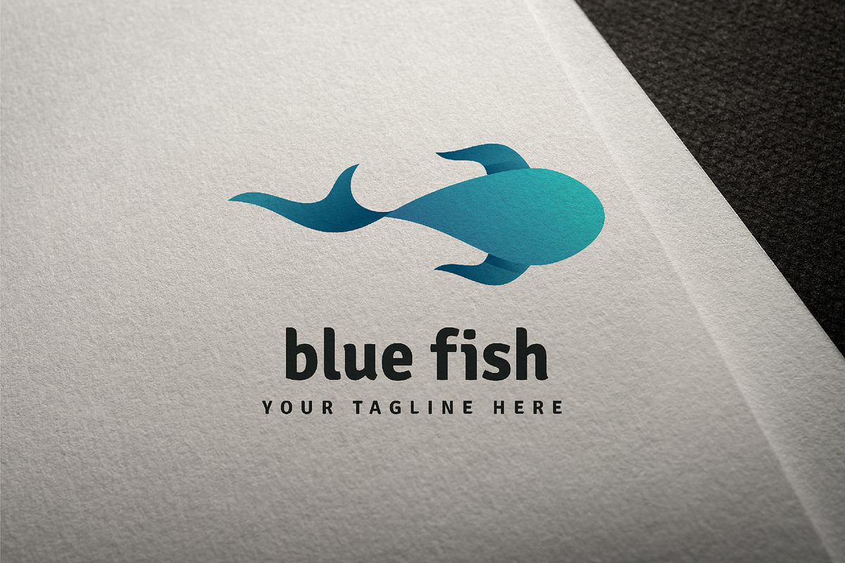 Blue fish vector logo, a Branding & Logo Template by Magda (Photo 1 of 3)