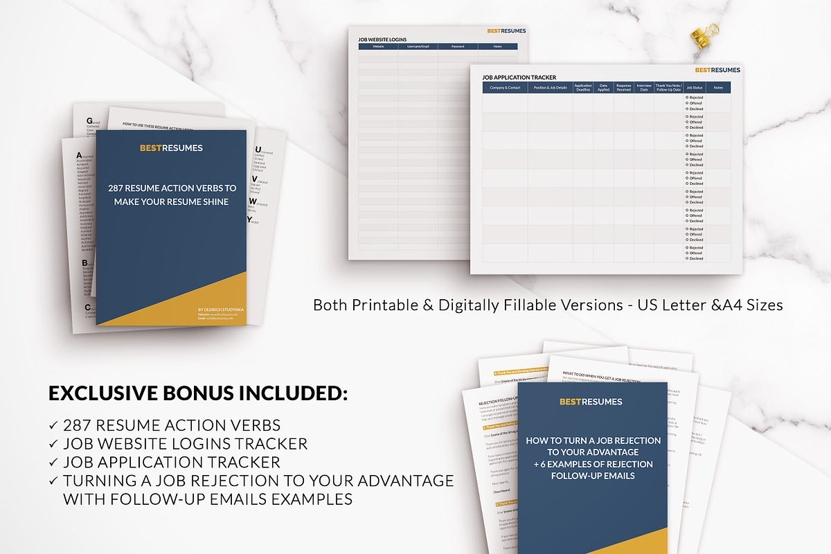 ATS Friendly Resume Template Gold, a Resume Template by BestResumes.Co (Photo 7 of 9)