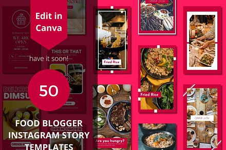 Food Blogger Story Canva Templates