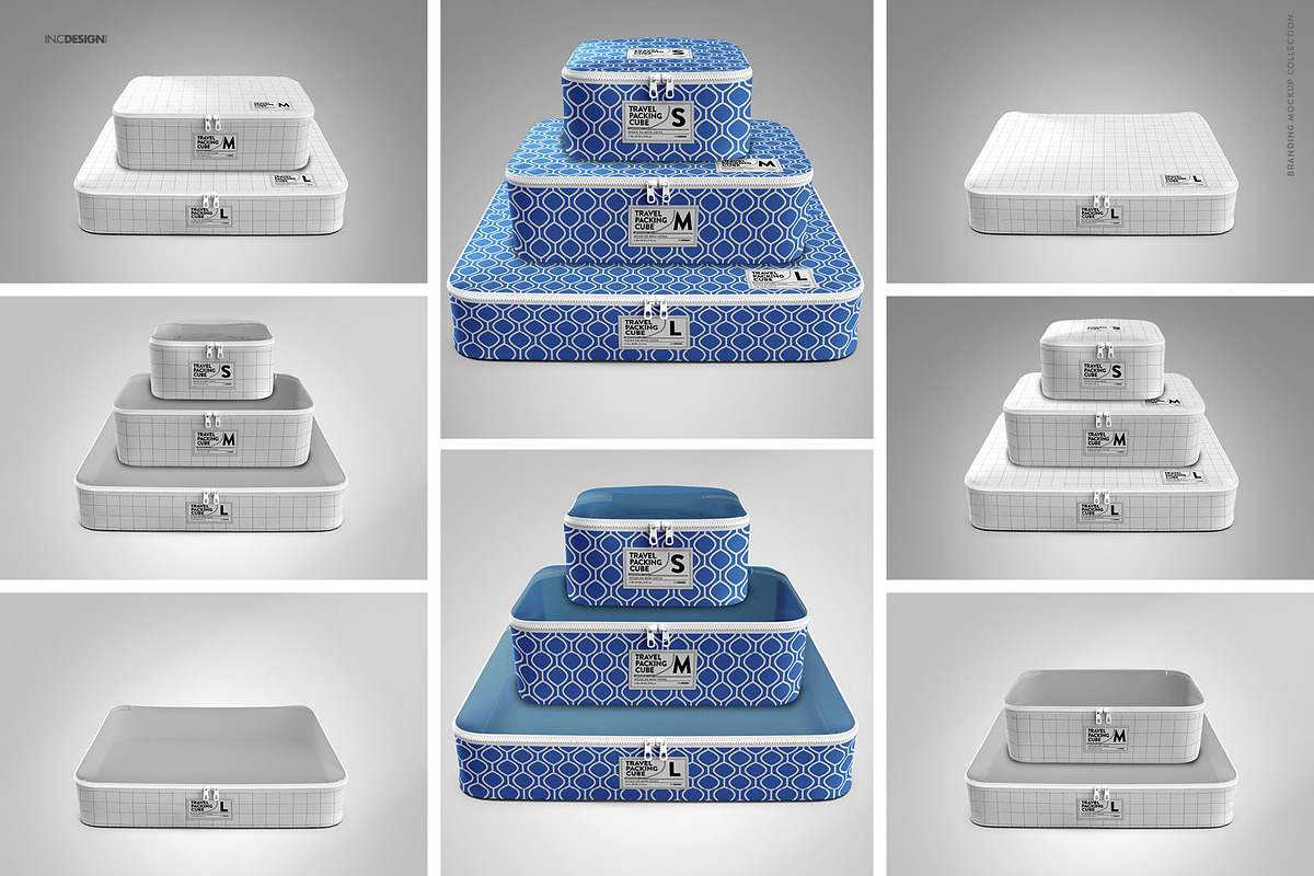 Travel Packing Cubes Mockup, a Packaging Mockup by INCDesign (Photo 3 of 6)
