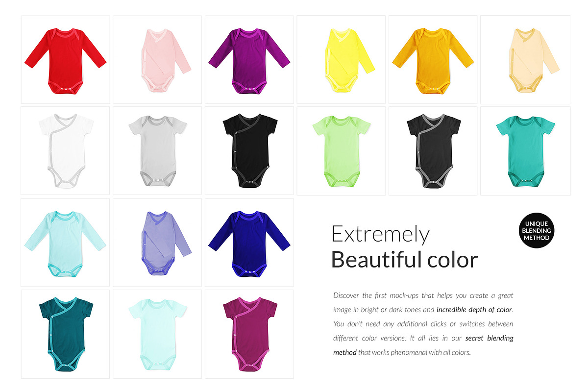 20x Baby Onesies BUNDLE Mock-up Sets, a Books & Magazine Mockup by BlackMocca (Photo 20 of 28)