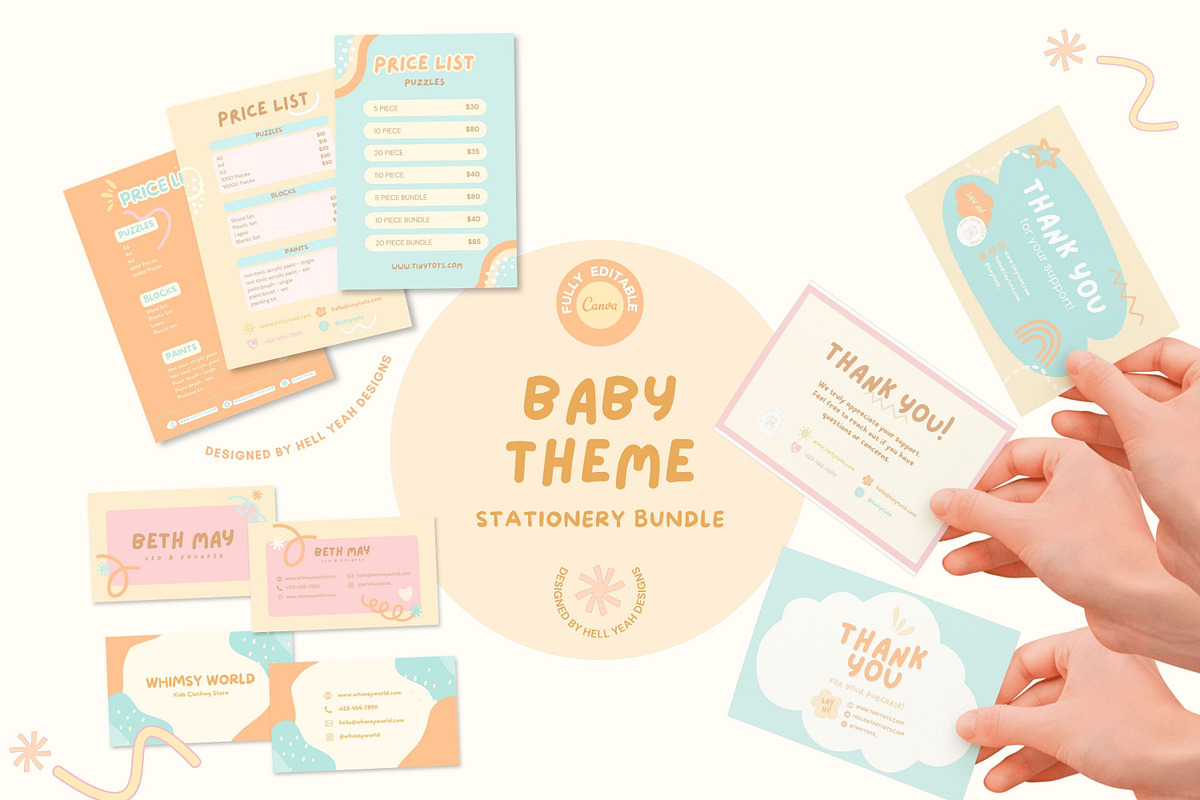 Baby Theme Brand Stationery Bundle, a Stationery Template by Hell Yeah Designs (Photo 7 of 9)