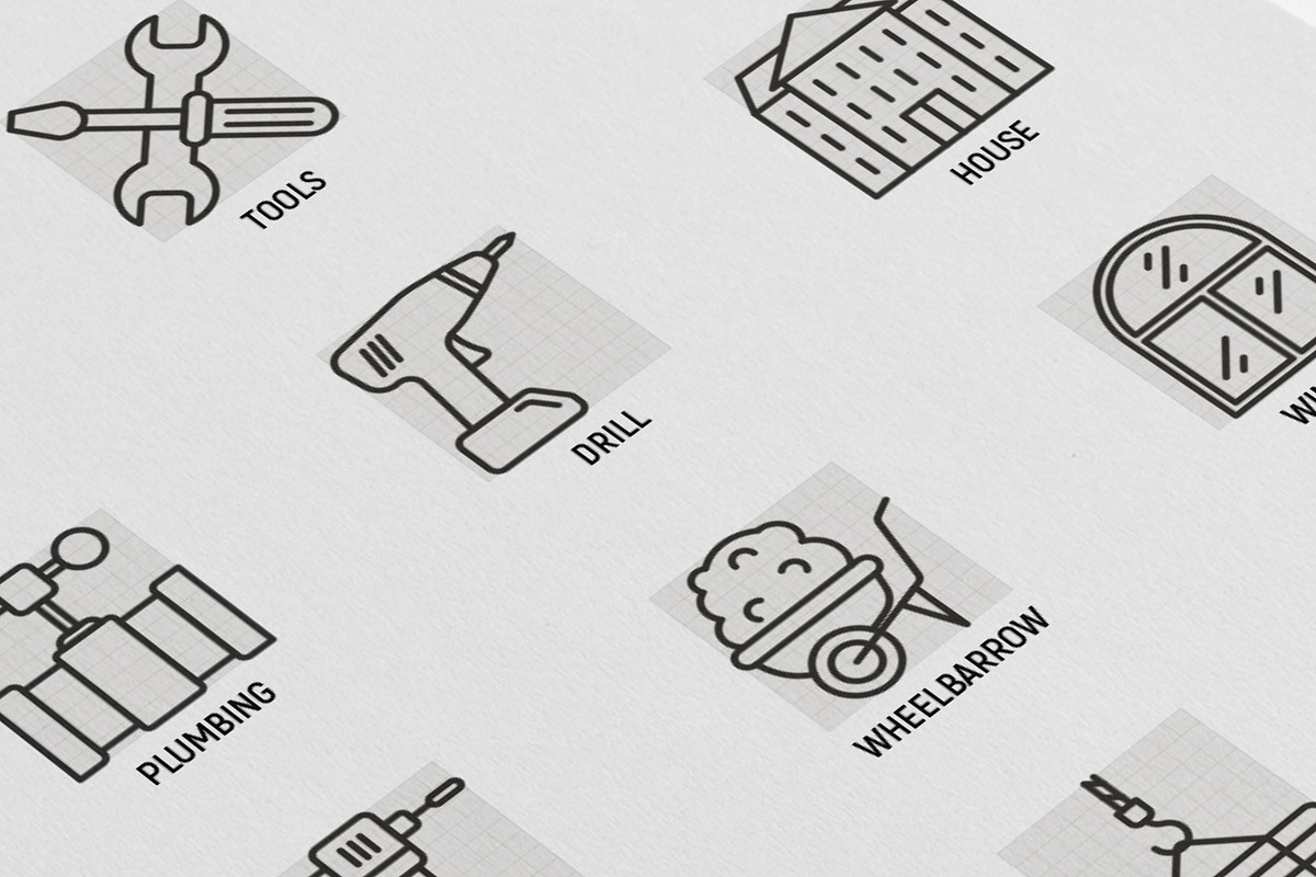 Construction | 16 Thin Line Icons, an Outline Icon by Alex Blogoodf (Photo 8 of 11)