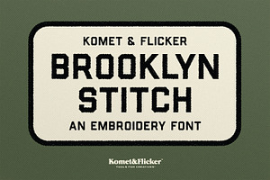 Brooklyn Stitch - An Embroidery Font, a Sans Serif Font by Komet & Flicker