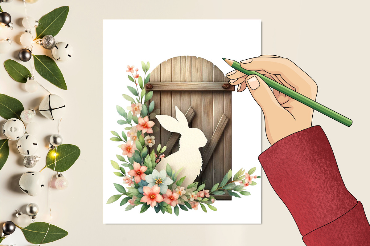 Country Farmhouse Easter PNG Clipart, an Illustration by RobertsArt (Photo 3 of 7)